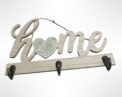 علاقات مفاتيح خشب ديكور 3 عيون HOME 20 سم